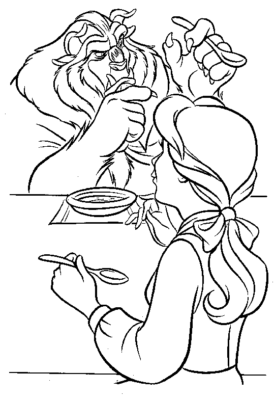 Beauty and the beast coloring pages