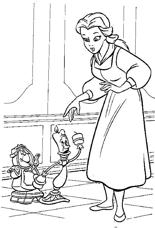 Beauty and the beast coloring pages