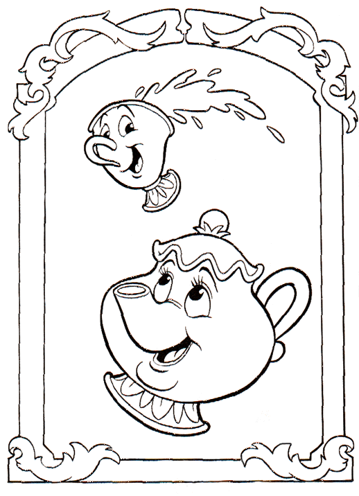 Beauty and the beast coloring pages