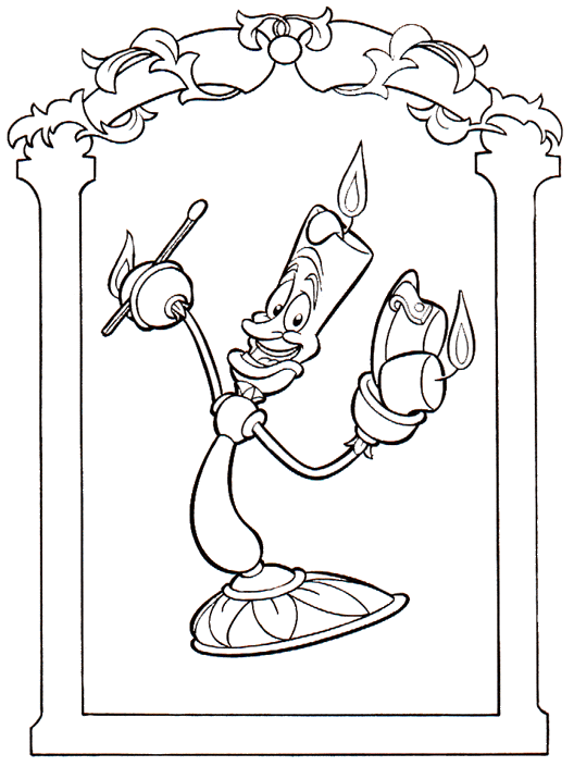 Beauty and the beast coloring pages