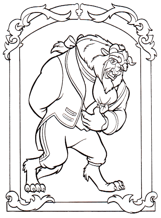 Beauty and the beast coloring pages