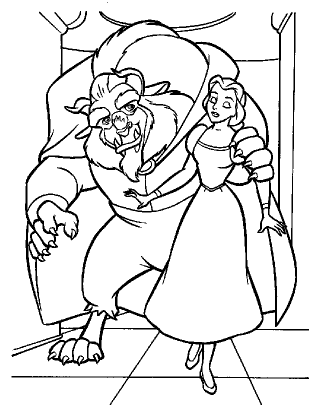 Beauty and the beast coloring pages