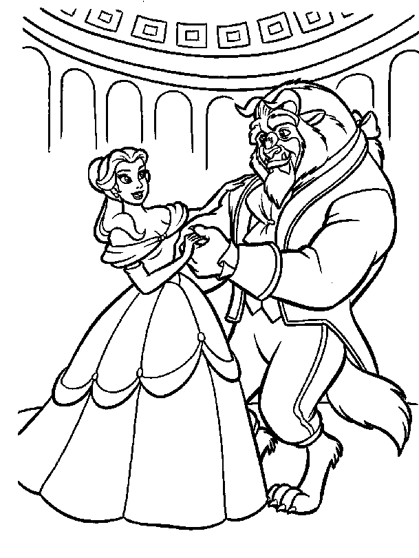 Beauty and the beast coloring pages