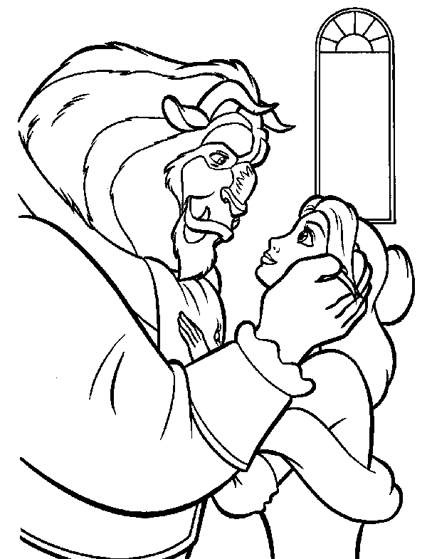 Beauty and the beast coloring pages