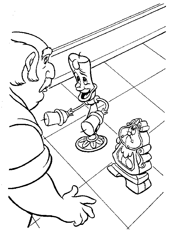 Beauty and the beast coloring pages