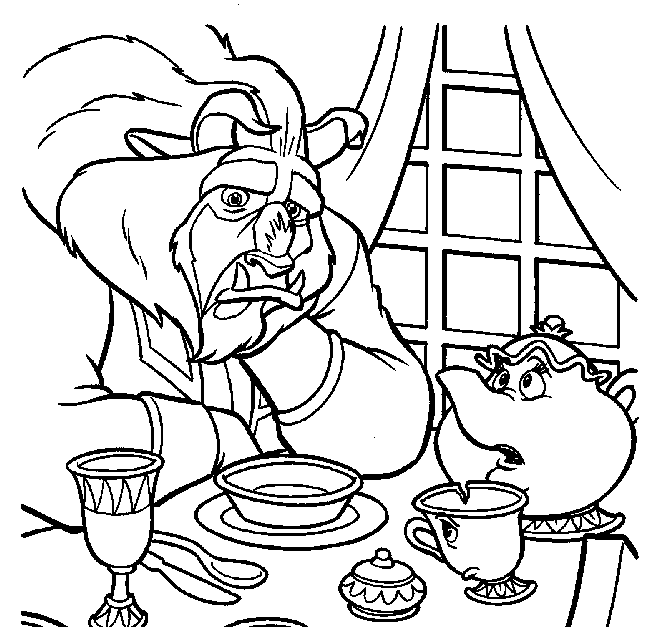 Beauty and the beast coloring pages