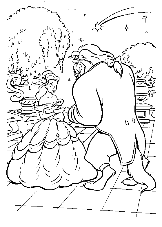 Beauty and the beast coloring pages