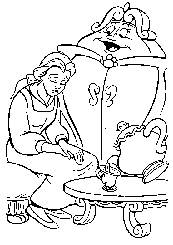 Beauty and the beast coloring pages