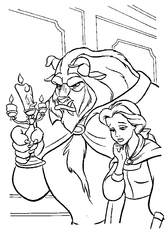 Beauty and the beast coloring pages