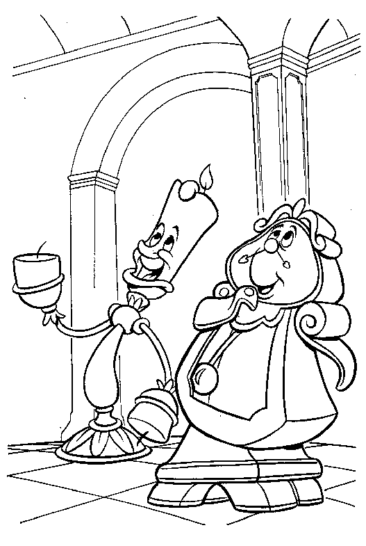 Beauty and the beast coloring pages