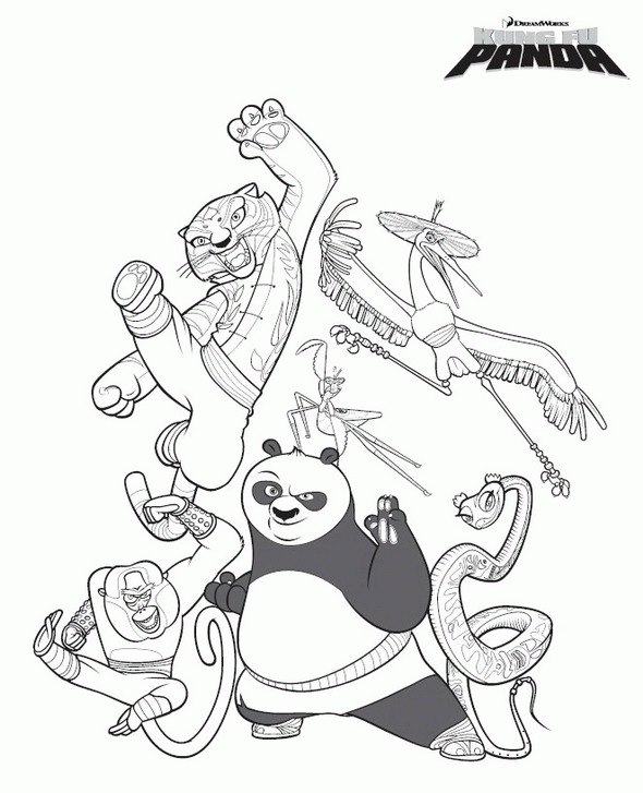 Kung fu panda coloring pages