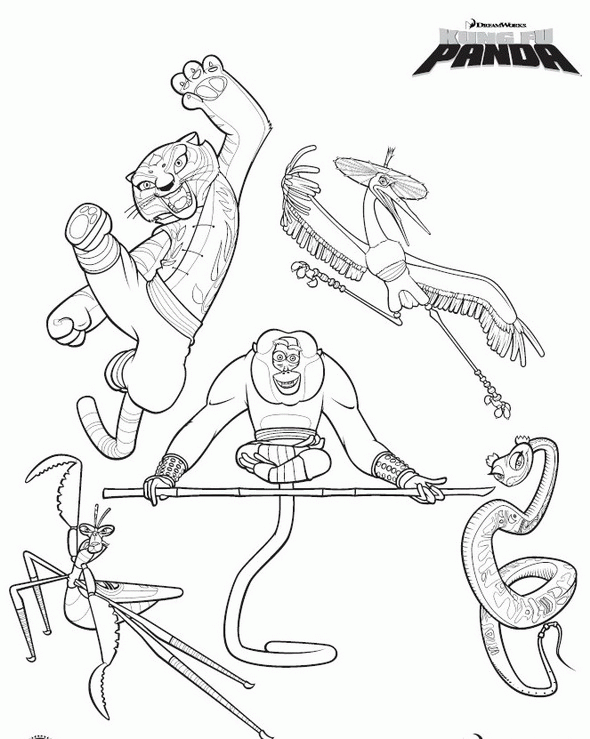 Kung fu panda coloring pages