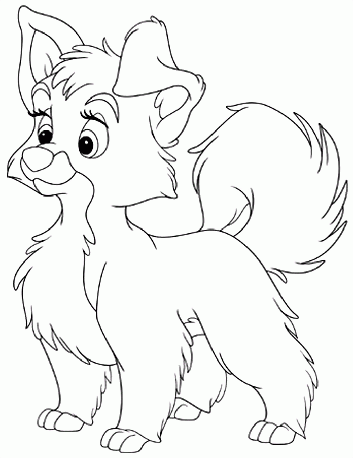 Lady and the tramp coloring pages