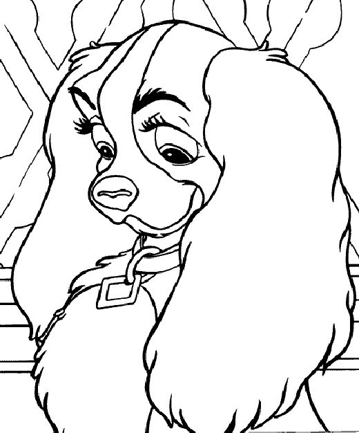 Lady and the tramp coloring pages