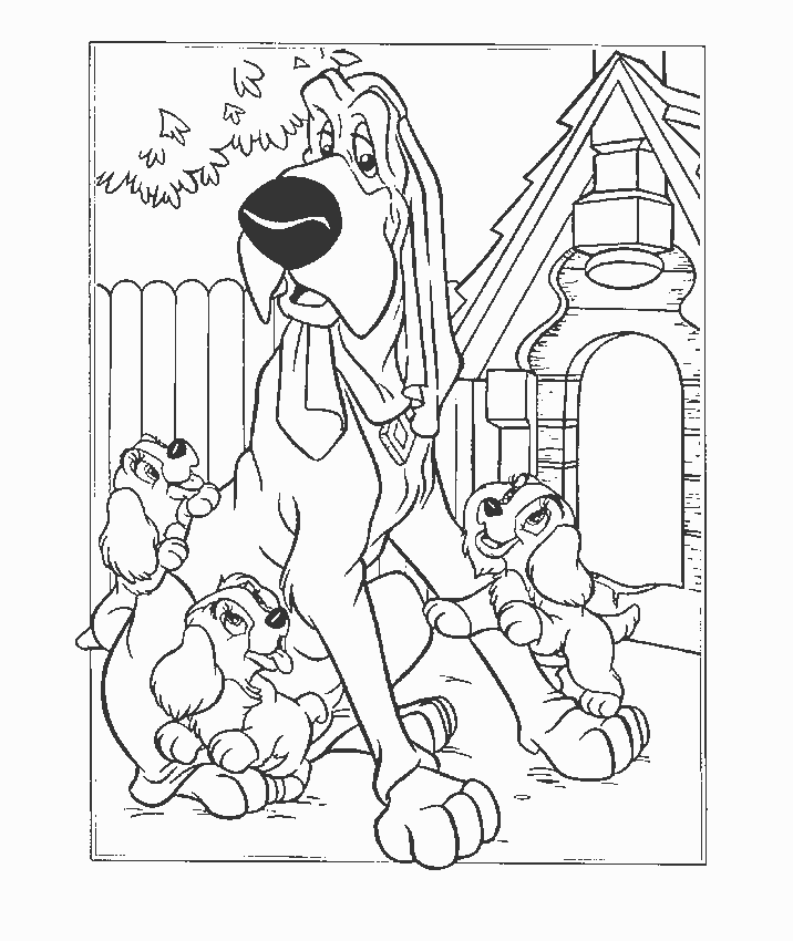Lady and the tramp coloring pages
