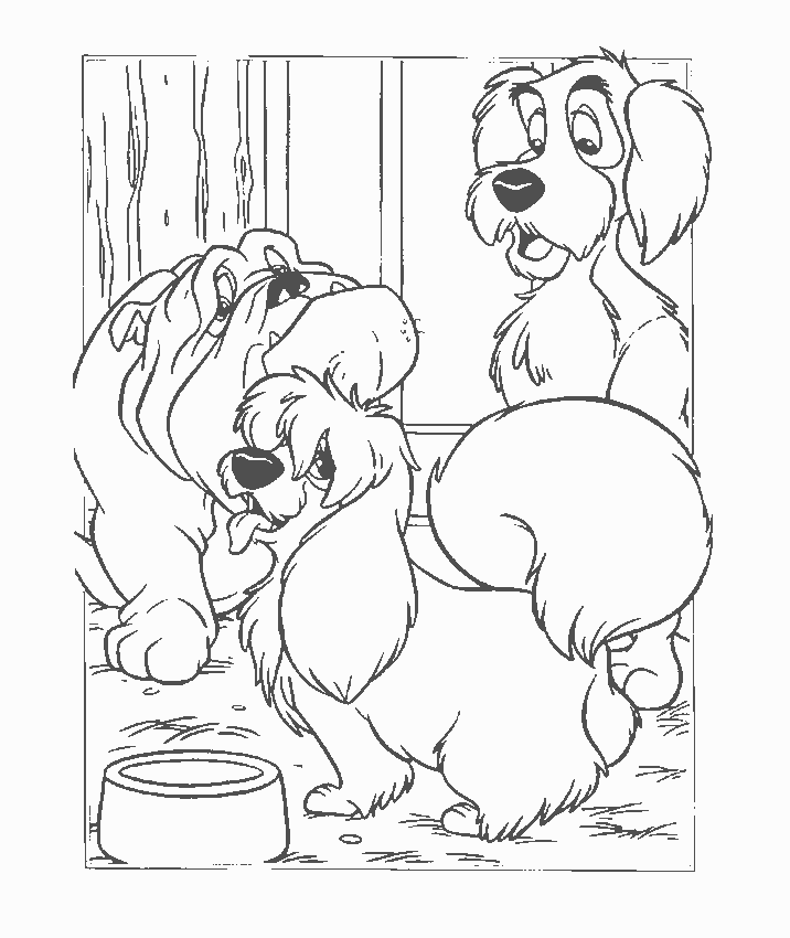 Lady and the tramp coloring pages