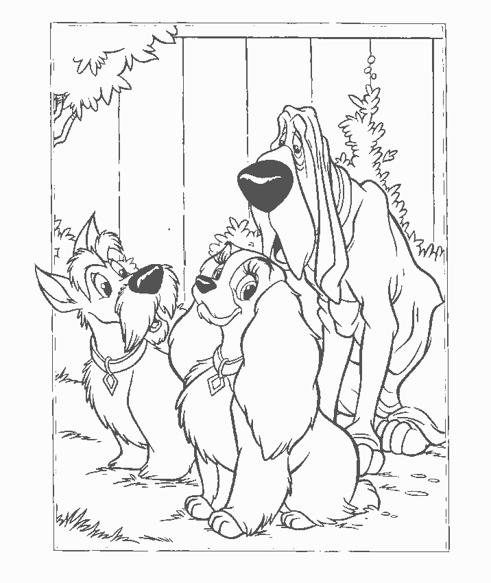 Lady and the tramp coloring pages