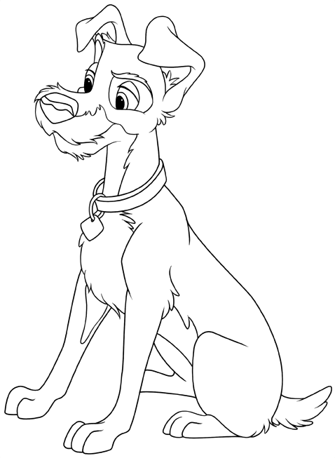 Lady and the tramp coloring pages