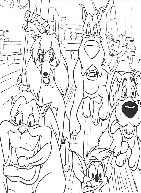 Oliver and company coloring pages