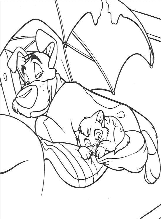 Oliver and company coloring pages