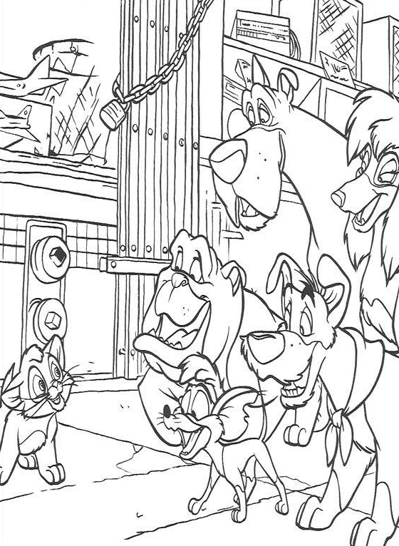 Oliver and company coloring pages