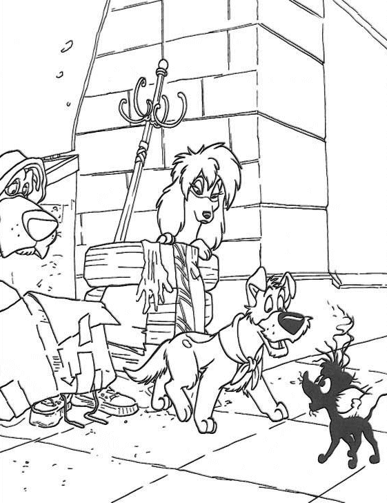 Oliver and company coloring pages