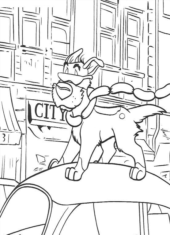 Oliver and company coloring pages