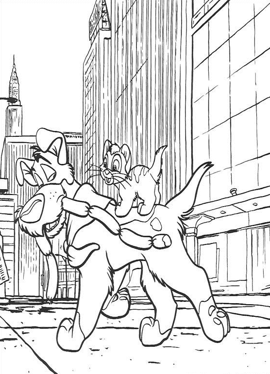 Oliver and company coloring pages