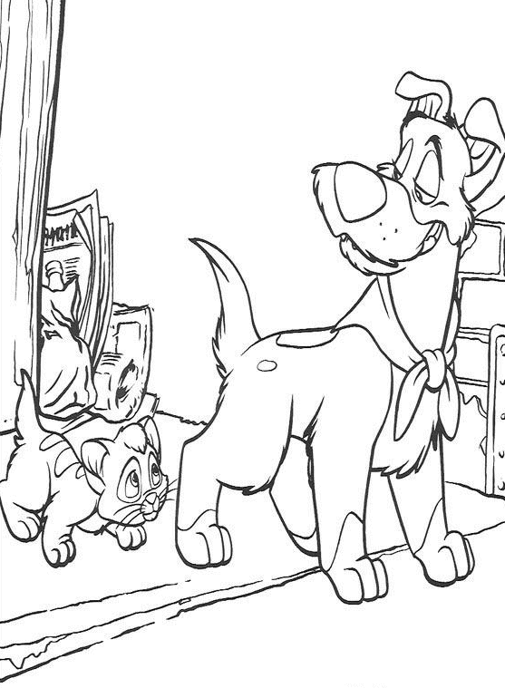 Oliver and company coloring pages