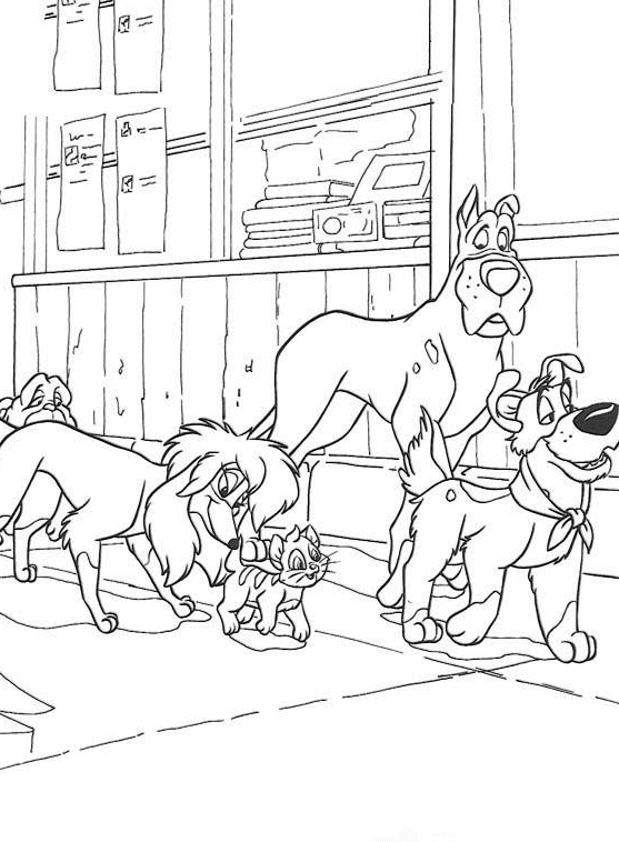 Oliver and company coloring pages