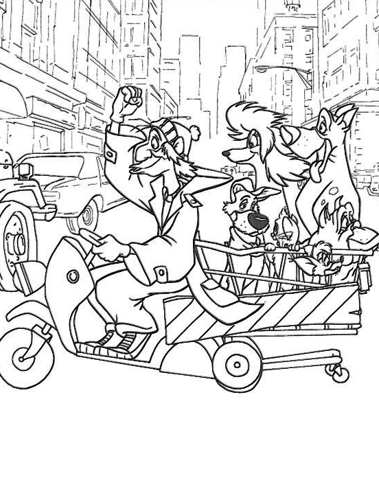 Oliver and company coloring pages