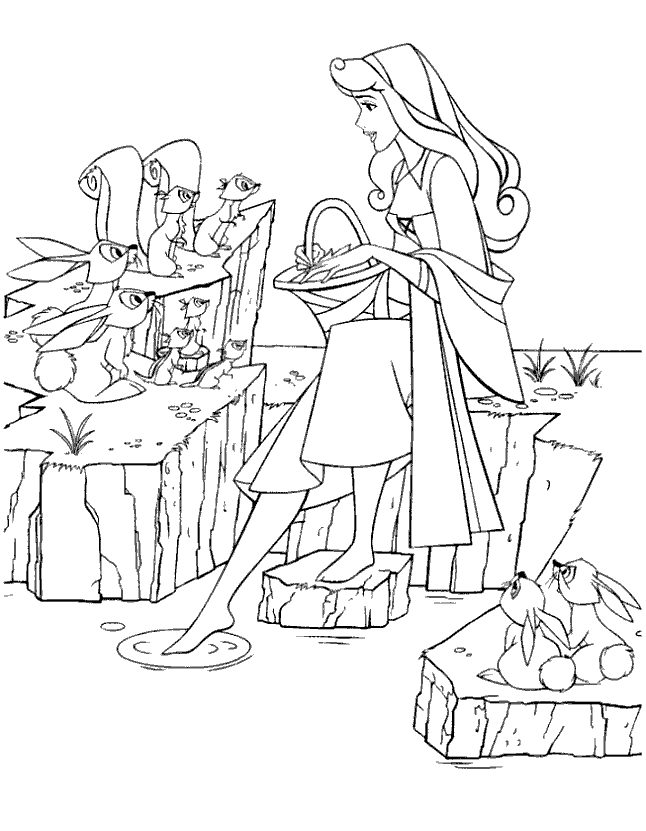 Sleeping beauty coloring pages