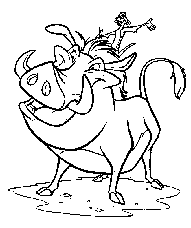 lion king timon and pumba coloring pages