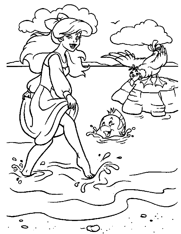 The little mermaid coloring pages