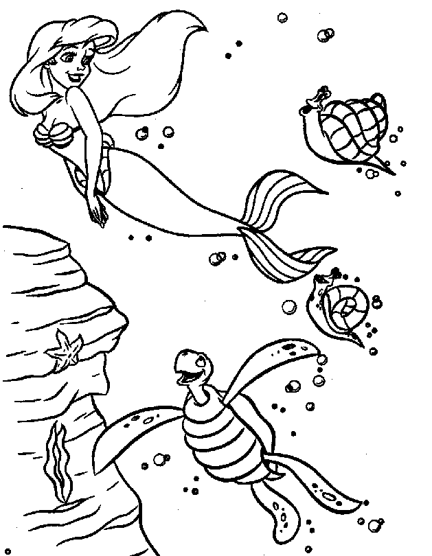 The little mermaid coloring pages