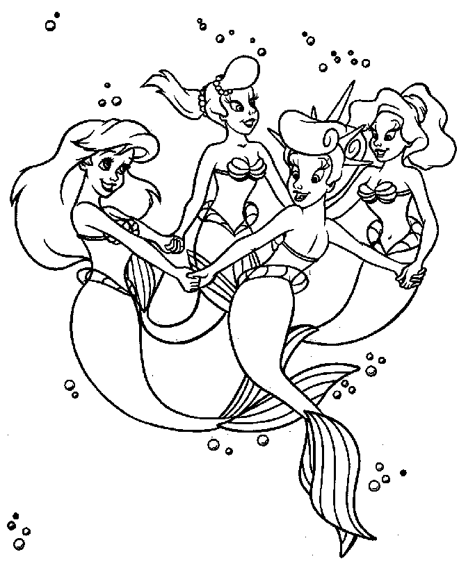 The little mermaid coloring pages