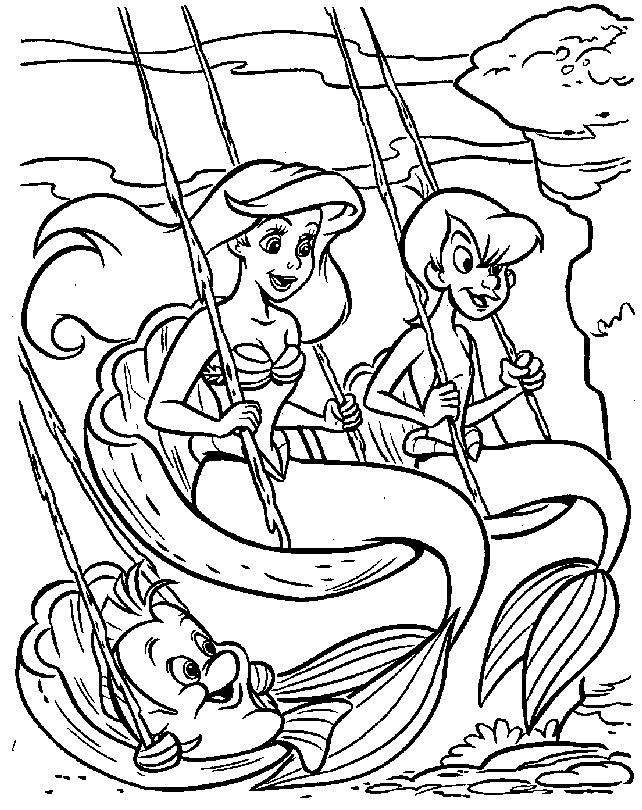 The little mermaid coloring pages