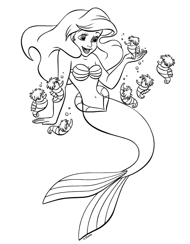 The little mermaid coloring pages