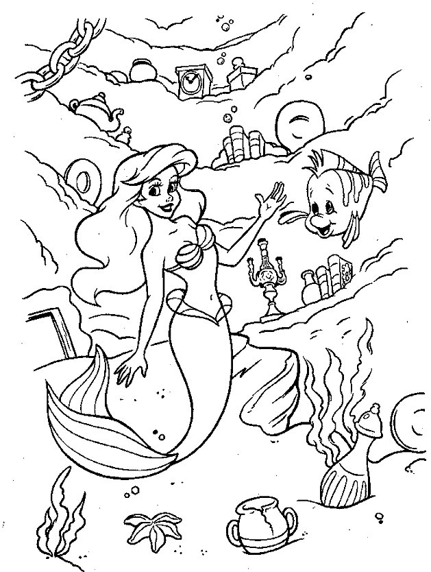 The little mermaid coloring pages