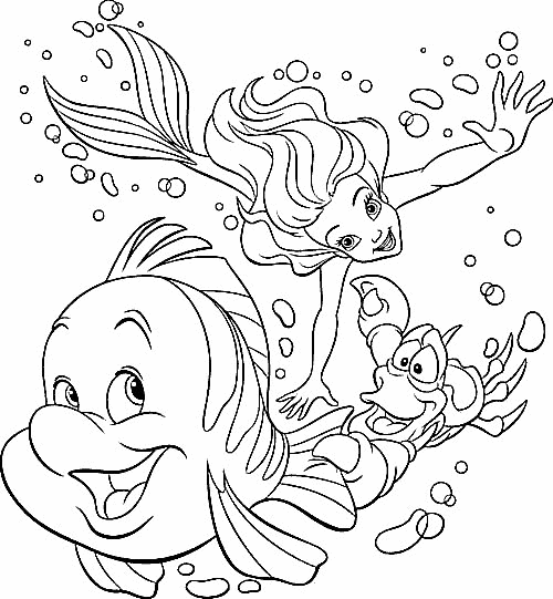 The little mermaid coloring pages