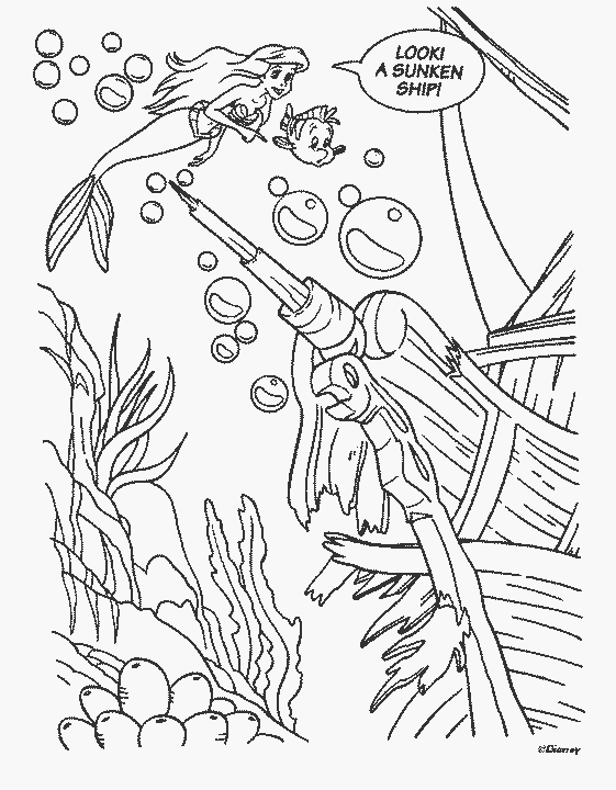 The little mermaid coloring pages