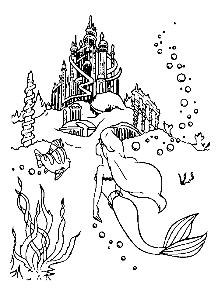 The little mermaid coloring pages