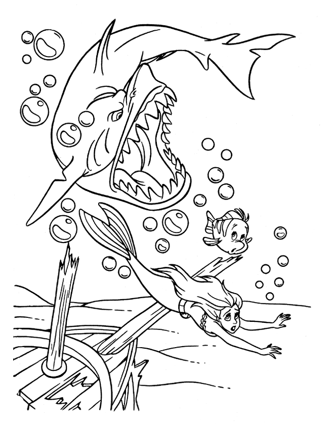 The little mermaid coloring pages