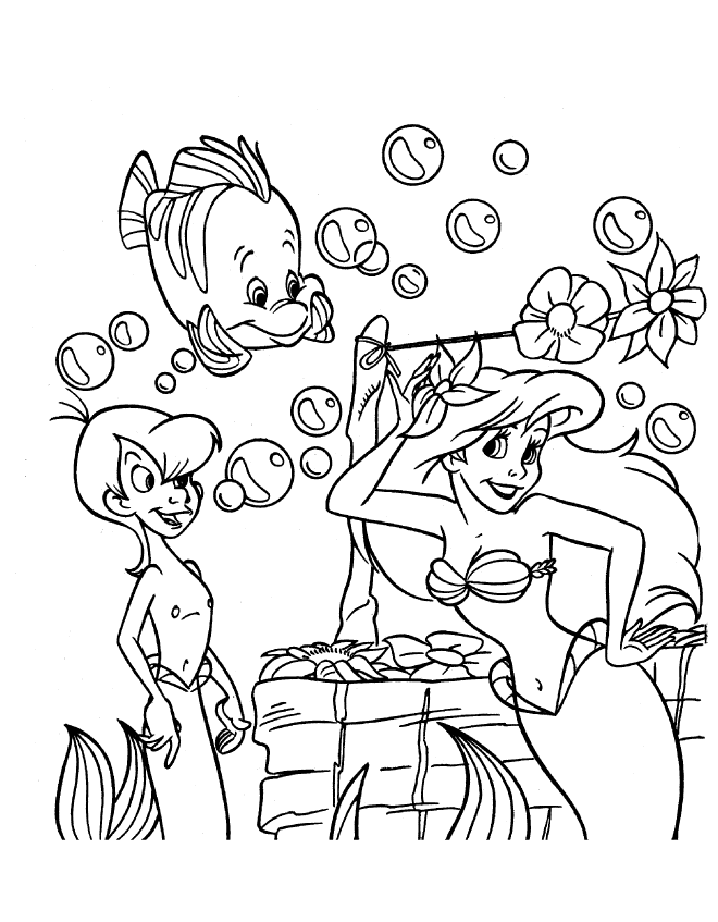 The little mermaid coloring pages