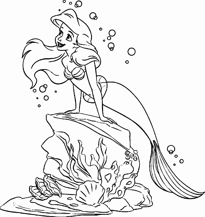 The little mermaid coloring pages