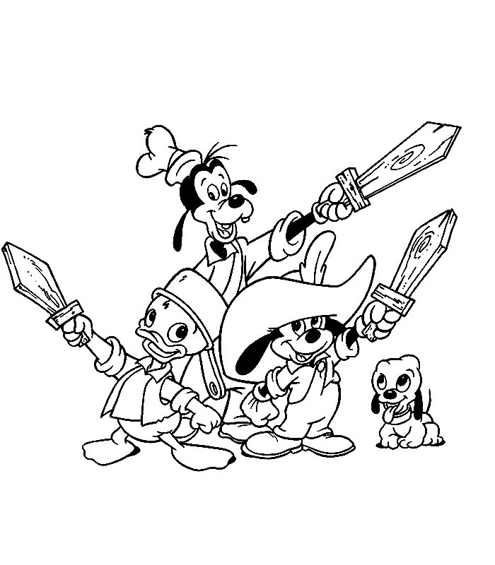 The three musketeers coloring pages