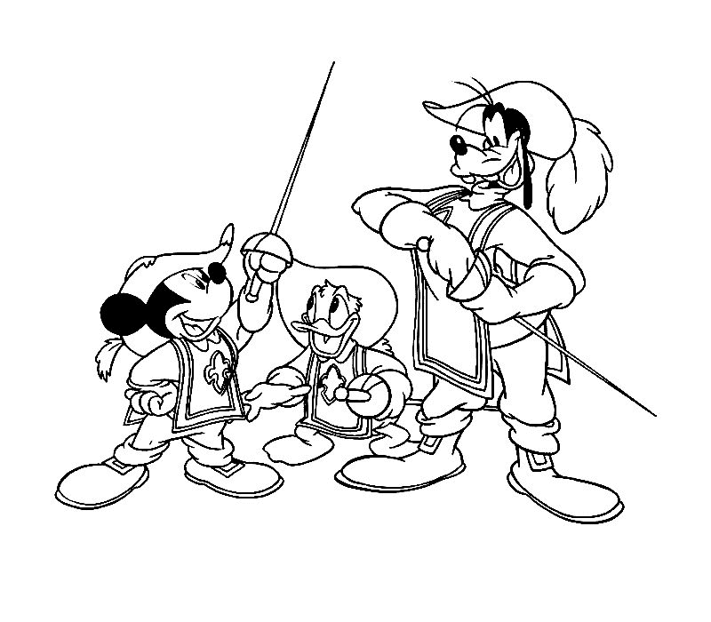 The three musketeers coloring pages