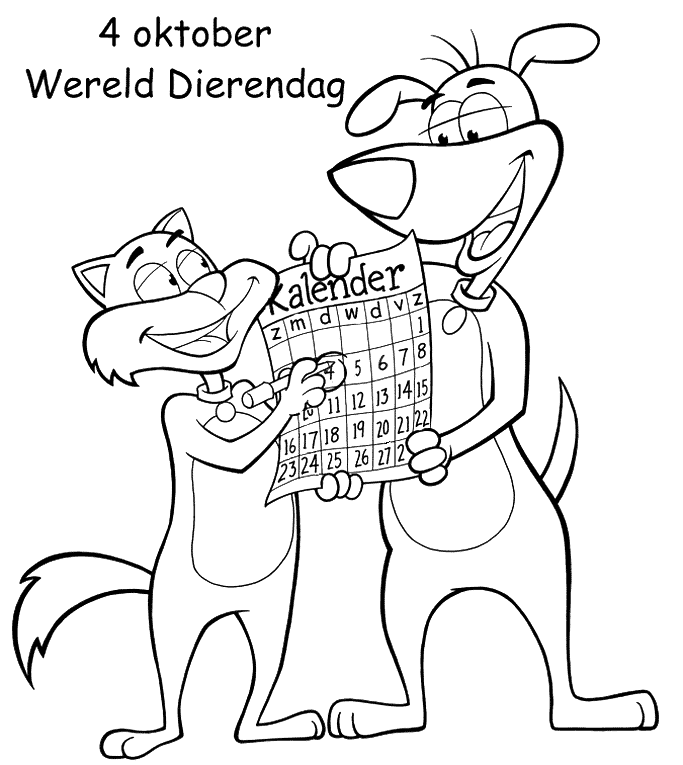 Animalsday coloring pages
