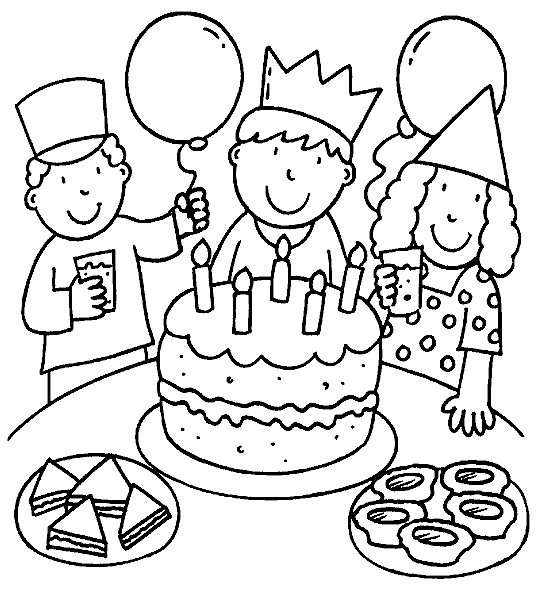 Download Birthday Coloring Page Holiday Coloring Page | PicGifs.com