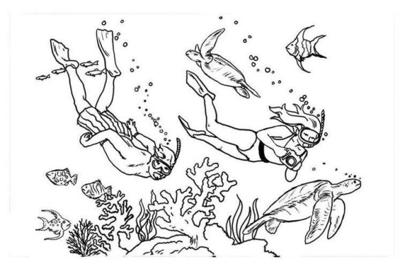 Diving coloring pages